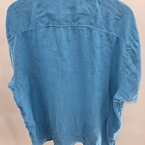 Bruno Blue Pure 100% Linen Decorative Pocket Button Down XL - Picture 5 of 11